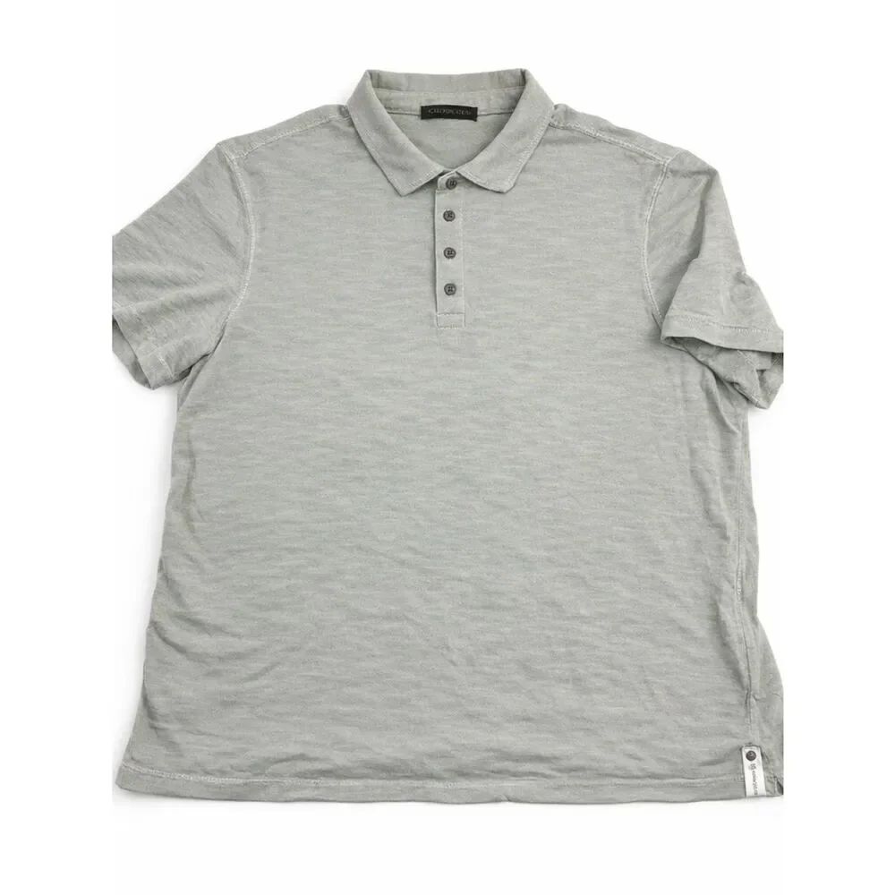 Calvin Klein Mens Cotton Polo Shirt Gray Short Sleeve Preppy Breathable Top XL